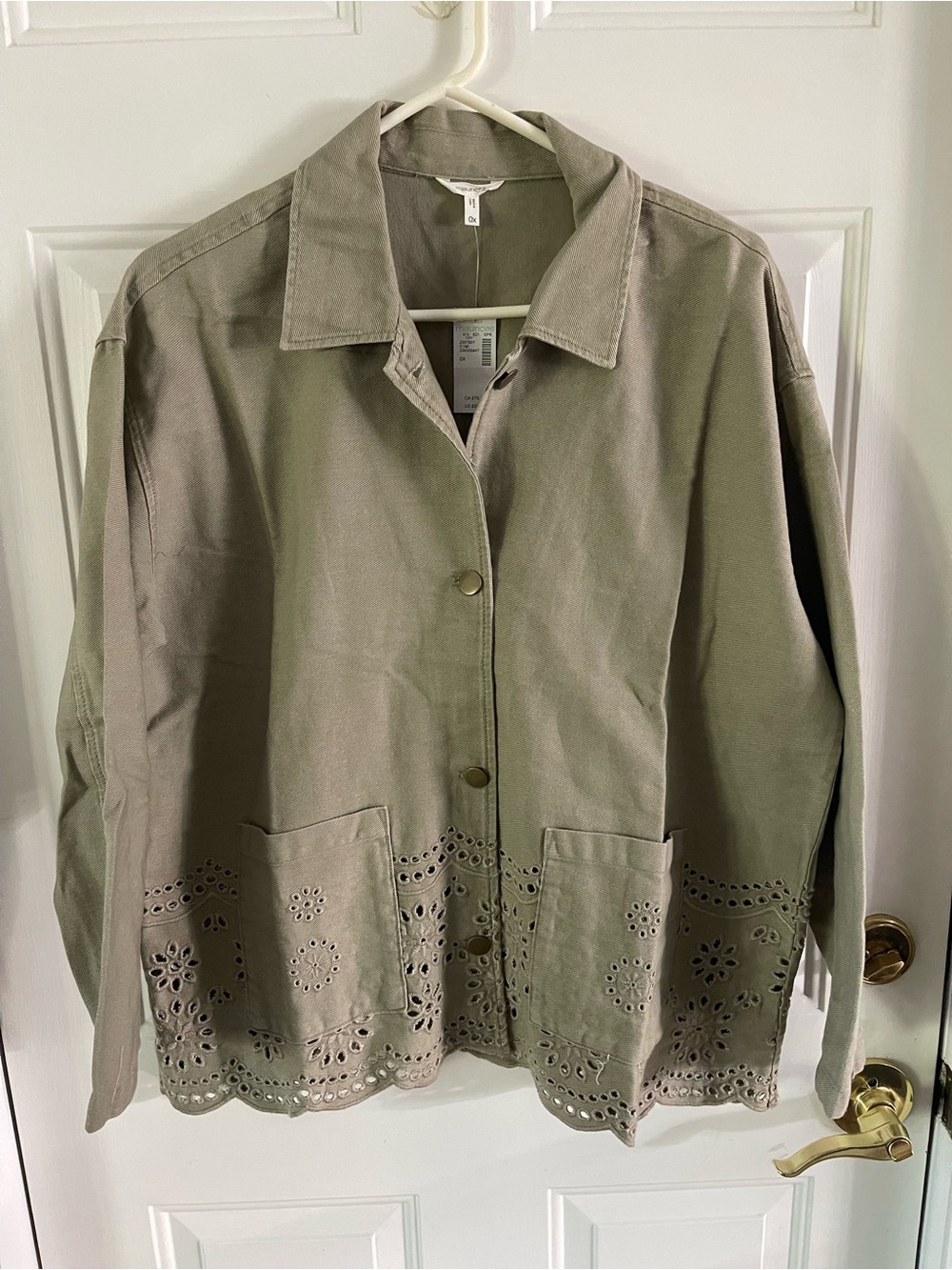 Maurices Taupe Eyelet-Hem Utility Jacket NWT